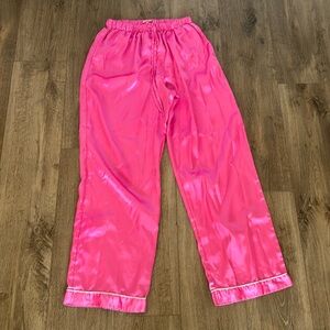 Pink satin pajama pants size medium